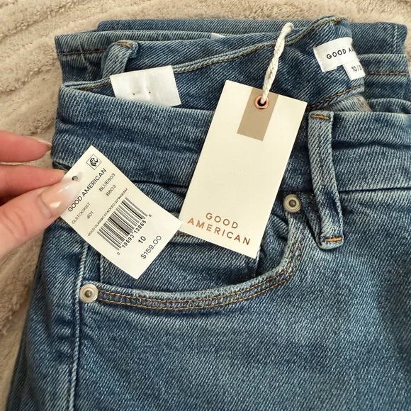 Good American Good Classic Slim Fit Stacked Jeans Blue803 | NWT | Size 10 - Picture 7 of 9